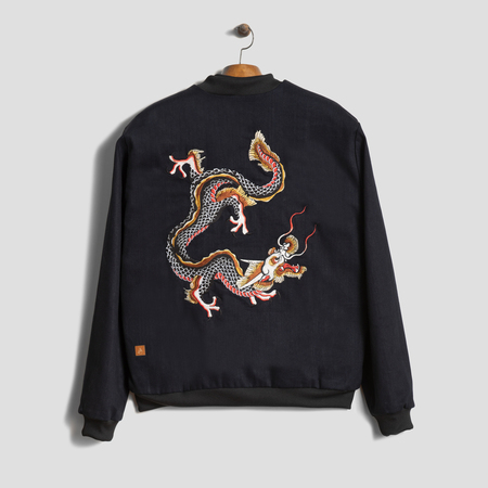 imagem BOMBER DRAGÃO JAPANESE SELVEDGE DENIM