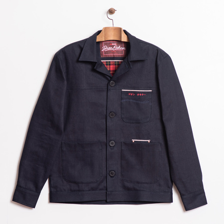 imagem JAPANESE SELVEDGE DENIM 12oz WORKER JACKET BLACK