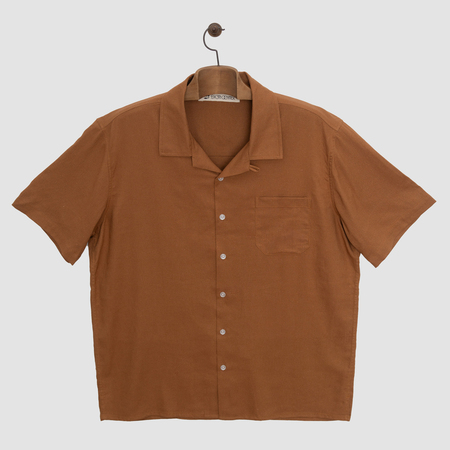 imagem TERRACOTTA LINEN CUBAN COLLAR SHIRT 